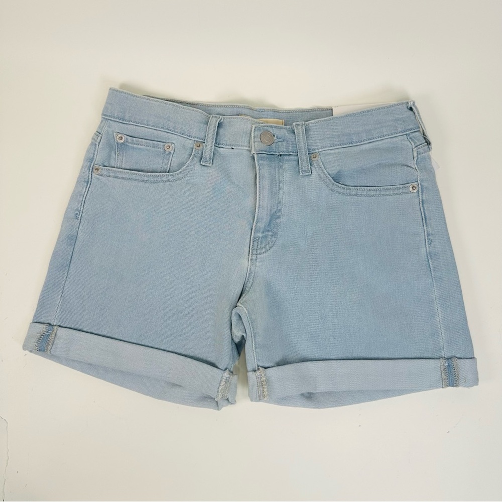 Gap Mid Rise 5" Denim Blue Jean Cuffed Shorts Size 26